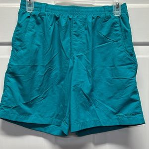Columbia PFG Boys 14/16 Green Mesh-lined Omni-Shade Shorts